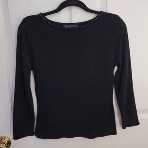 Colette Mordo for Sadimara Silk Blend Beaded Collar Sweater